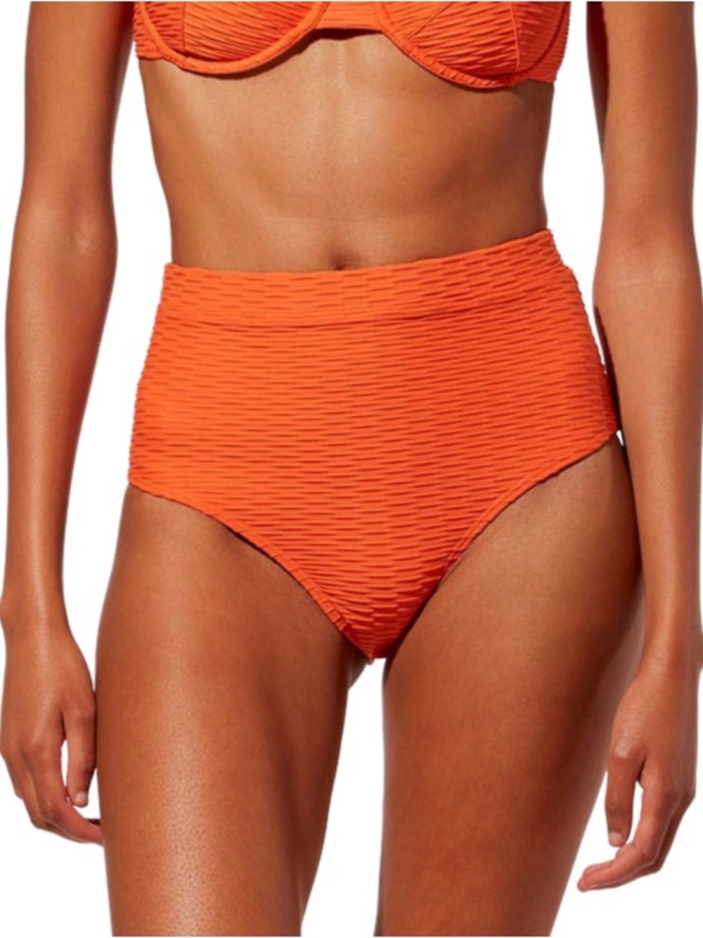 SOLID & STRIPED Lilo Bikini in Chain Rib Pumpkin Size Large - Picture 4 of 7